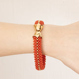 Vintage Korallenarmband aus 18 Karat Gold, 50er/60er Jahre