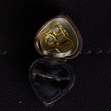 Anillo vintage de oro de 18 quilates con ópalos (aproximadamente 2 quilates) y diamantes (aproximadamente 0.06 quilates), década de 70