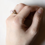 💫 Anello vintage in oro 8K con quarzo rosa, anni ‘70