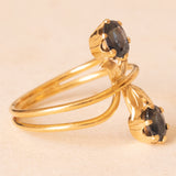 Anello vintage in oro giallo 18K con zaffiri (0.90ctw ca.), anni ‘70