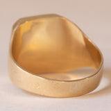 Anello vintage da uomo in oro 9K con onice e pietra bianca imitazione di diamante, anni ‘60
