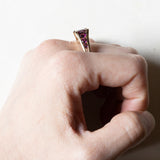 Anello vintage in oro 9K con tormaline viola, anni ‘70/‘80