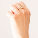 Vintage Ring aus 18 Karat Gelbgold mit Diamanten im Brillantschliff (ca. 0.22 Karat), 70er Jahre