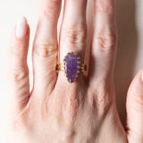 🔮Vintage Amethyst-Ring aus 14 Karat Gelbgold, 50er/60er Jahre