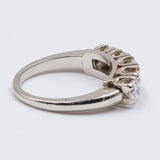 Vintage 14K gold riviera ring with 5 brilliant cut diamonds (1.2ct), 60s